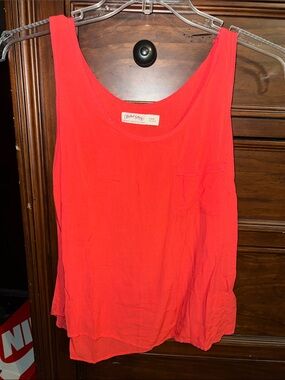 Faded Glory Coral Red Sleeveless Pocket Camisole